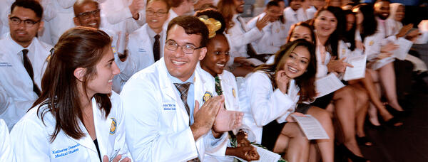 students at the white coat ceremony